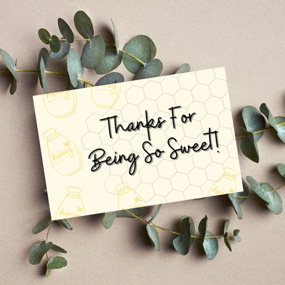 Honey Thank You Card | Digital Download | Printable Thank You Card | Thank You Cards