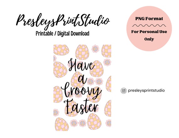 Groovy Easter | Printable Card | Retro Card | Digital Download | Aesthetic Easter