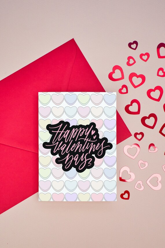Candy Hearts Valentines | Printable Card | Cute Holiday Printable | Holiday Cards | Candy Hearts | Conversation Hearts