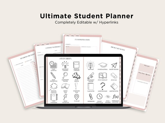 Ultimate Student Planner | Student Planner | Students | Class Schedule Template | School Tracker | Grade Tracker | Study Sheets