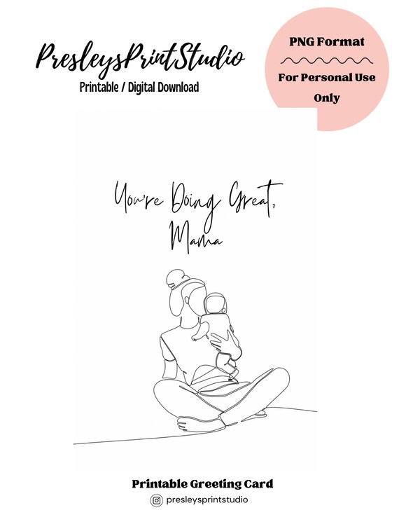 Doing Great Mama | Digital Download | Motivational Card | Greeting Card | Postpartum Card | Motherhood Card