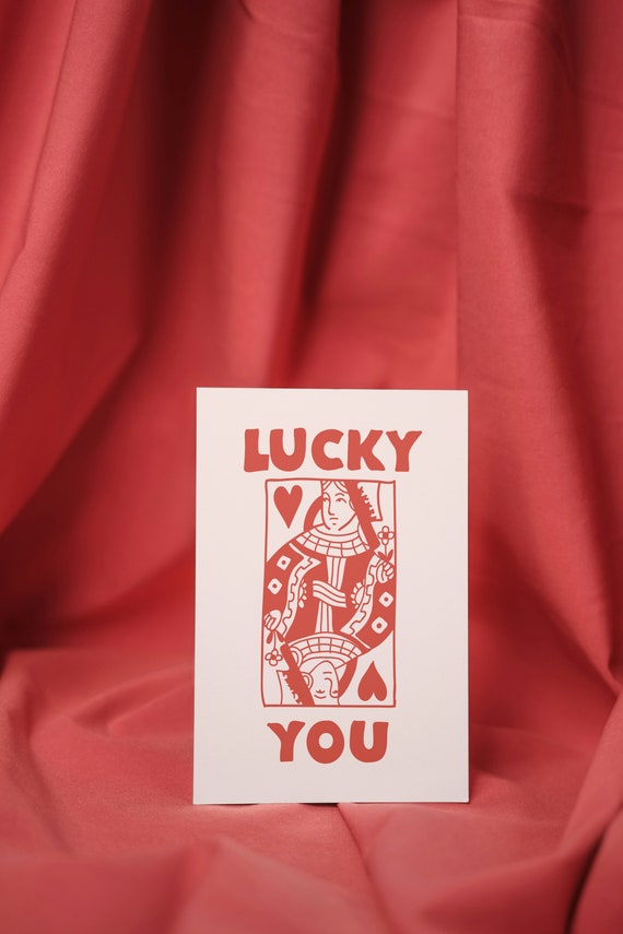 Valentines Day Card | Printable Card | Lucky You | Hearts | Holiday Card | Cute | Funny
