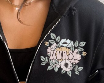 Nurse Gift, Nursing Student, ER nurse sweatshirt, rn graduation, personalized rn gift, zip up hoodie, registered nurse, corporate gifts