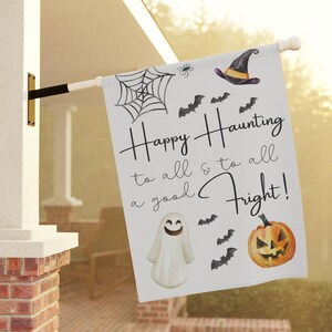Halloween Decor Outdoor, Halloween Garden Flag, Halloween House Banner, Happy Haunting, Fall Yard Flag, Goth Garden Flag, Garden Decor