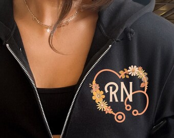 Nurse Gift, Nursing Student, ER nurse sweatshirt, rn graduation, personalized rn gift, zip up hoodie, registered nurse, corporate gifts