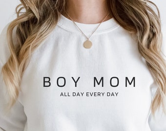Boy Mom Crewneck Sweatshirt, Mom of Boys, Comfy Boy Mom Sweatshirt, Neural Mom Sweatshirt, Gift for Boy Mom