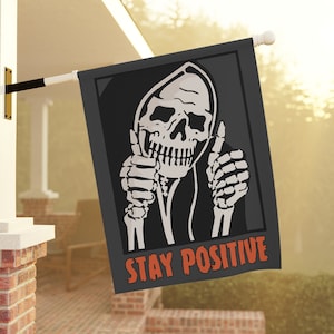 Halloween Dekoration im Freien, Skelett Garten Flagge, Halloween Haus Banner, Herbst Hof Flagge, Goth Garten Flagge, Garten Dekor, Positive Ästhetik