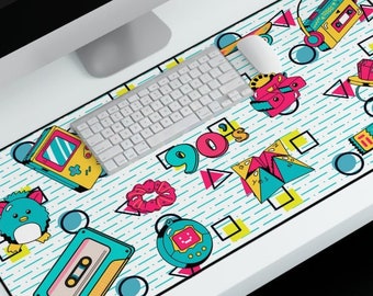 Retro 90's Desk Mats, 90's baby Gift, 90's toy gift, Retro Mousepad, XL Desk Mat, Retro Mousepad, Vintage Mousepad