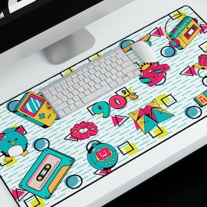 Retro 90&#39;s Desk Mats, 90&#39;s baby Gift, 90&#39;s toy gift, Retro Mousepad, XL Desk Mat, Retro Mousepad, Vintage Mousepad