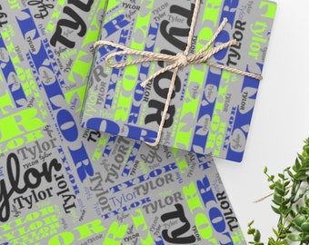 Personalized Wrapping Paper, Collage Name Personalized Wrapping Paper, Custom Wrapping Paper, Gifts for Her, Wrapping Paper for Gifts