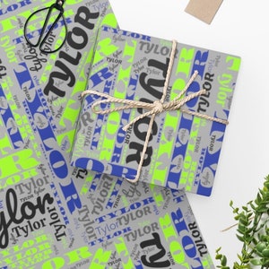 Personalized Wrapping Paper, Collage Name Personalized Wrapping Paper, Custom Wrapping Paper, Gifts for Her, Wrapping Paper for Gifts