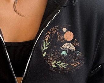 Moon Phase Zip Up Hoodie, Celestial Shirt Moon Sweatshirt, Moon Graphic Hoodie , Moon Phase Astrology Astronomy Sweatshirt