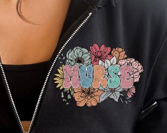 Nurse Zip Up Jacket, Nursing Student Zip Up Hoodie, nurse gift, nurse sweatshirt, rn graduation, personalized rn gift, registered nurse