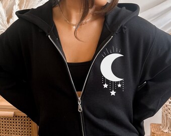 Its Just a Phase Zip up Hoodie, Celestial Hoodies With Zipper
