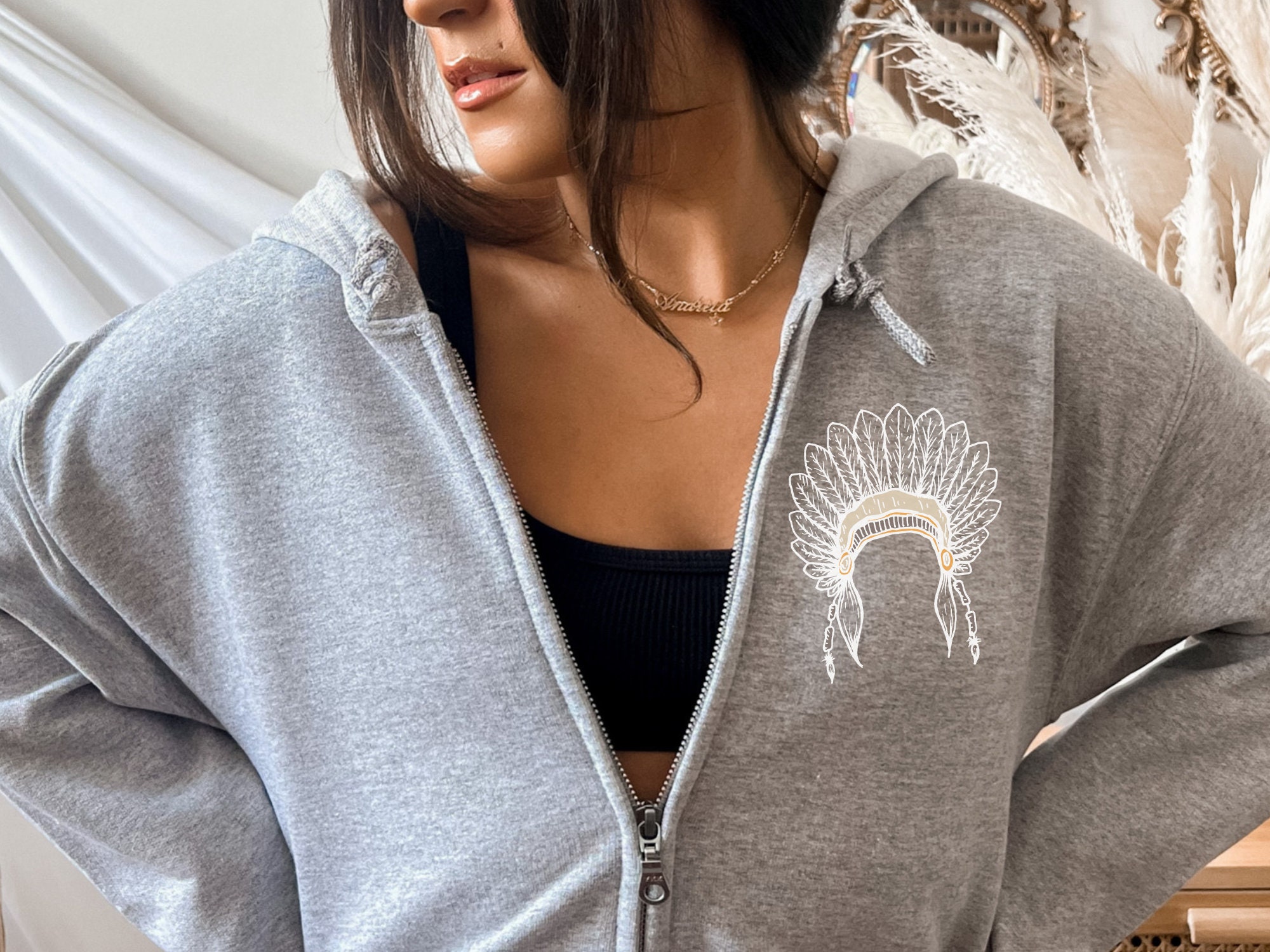 Native Tribal Zip up Hoodie Etsy