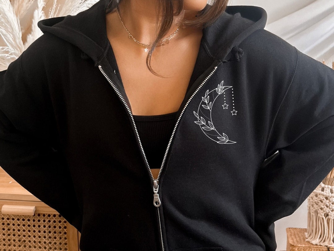 Its Just a Phase Zip up Hoodie, Celestial Hoodies With Zipper, Moon ...