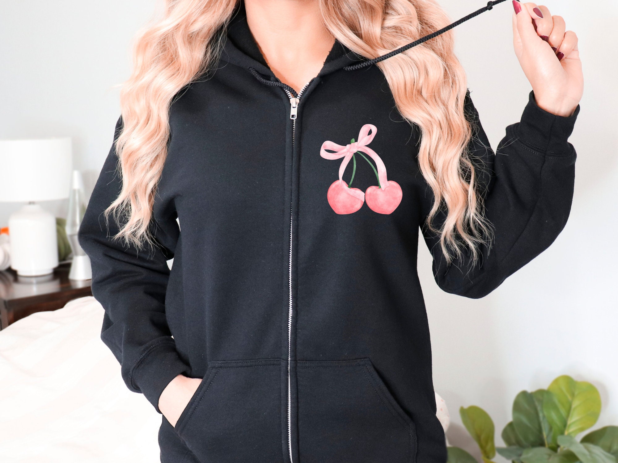 Cherries Zip Hoodie - Etsy