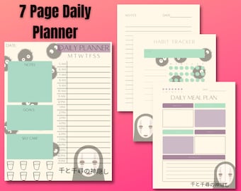 Spirited Away No Face Studio Ghibli Daily Planner Printable