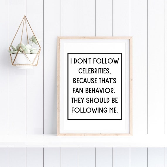 Fan Behavior Quote Minimal Printable Black and White Wall Etsy