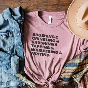 ASMR Sounds Triggers Oversized Tee Shirt, Brushing Crinkling Shushing Tapping Whispering Writing, Minimalist ASMR Tshirt, ASMRtist Gift