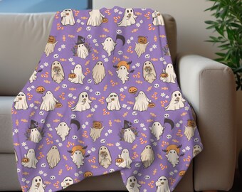 Halloween-Decke Mit Boo-Motiv - Weicher Flanell, Gemütlich Für Sofa & Bett - Gruselige Geschenkidee Für Erwachsene