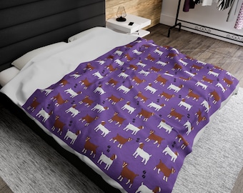Goat Gifts for Goat Lovers | Nubian Goat Blanket | Farm Animal Decorations | Living Room Couch Throw | 30x40 50x60 60x80 | Farmer Gift
