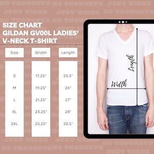 GV00L Size Chart, Gildan Ladies&#39; V-Neck Size Chart, Gildan GV00L Sizing S - 2XL