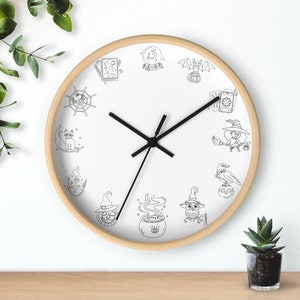 Cute Halloween Wall Clock, Witching Hour Clock, Spooky Season Home Decor, Witchy Decorations