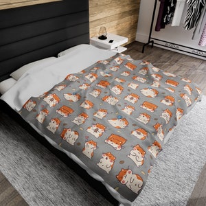 Mollige hamsterdeken | Leuk cadeau voor chibi-hamster | 30 x 40 50 x 60 60 x 80 deken