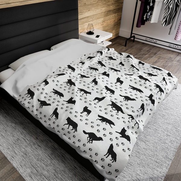 Wolf Blanket | Zookeeper Blanket | Stepson Gift | Wilderness Throw | 30x40 50x60 60x80 Soft Sensory Gift