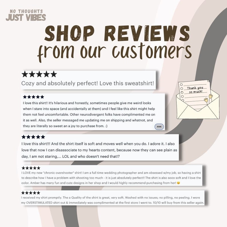 May include: A collage of customer reviews for a sweatshirt with the text "Cozy and absolutely perfect! Love this sweatshirt!" and "Thank you so much!"  The reviews highlight the soft fabric, the humorous design, and the seller's excellent customer service.