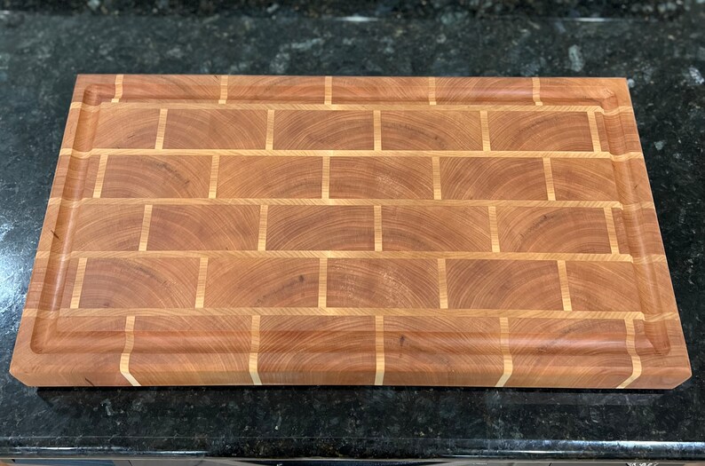 Large End Grain Brick Pattern Butcher Block Cutting Board Etsy