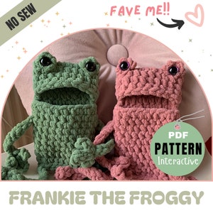 No Sew Frog Crochet Pattern, Froggy Big Mouth Pattern, Crochet Froggy, Leggy Froggy Crochet Pattern, Crochet iPad Pattern, Crochet Frog