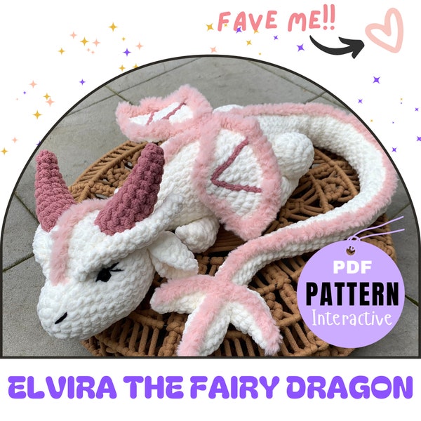 Modèle au crochet Elvira la fée dragon