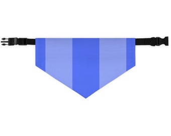 Blue Striped Pet Bandana Collar