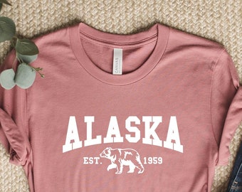 Alaska Mountain Est 1959 Shirt, Wild And Wonderful Shirt, Polar Bear Shirt, Alaska Family Trip Shirt, Northern Travel Alaska Vacation Shirt