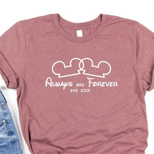 Always and Forever Mouse Ears Shirt, Mickey and Minnie Shirt, Disney Shirt, Disney Couple Tee, Honeymoon, Anniversary, Wedding, Pride, Love.