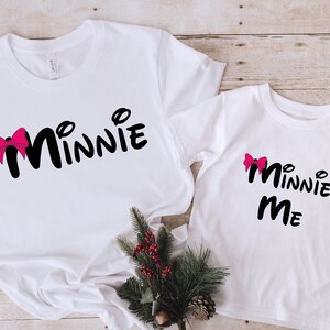 Minnie and Minnie Me Shirt, Cute Disney Shirt, Mom and Her Daughter Matching Tee, Mother&#39;s Day Gift, Disneyland Apparel, Trend Tee, Custom.