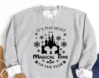 Sudadera "Es la época más mágica del año" de Disney, sudadera de manga larga navideña de Disney, sudadera navideña de Disneyland, sudadera navideña de Epcot