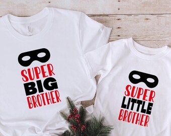 Super Big Brother Super Little Brother, T-Shirts, Family Matching Tee, Super Brothers Shirt, Gift For Family Members, Personalized Brother.