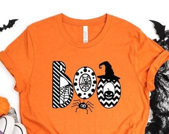 Camiseta de Halloween Boo, Camiseta Boo, Camiseta de Halloween Boo, Camiseta de Halloween, Camiseta para fiesta de Halloween, Camiseta divertida de Halloween, Camiseta Boo, Feliz Halloween