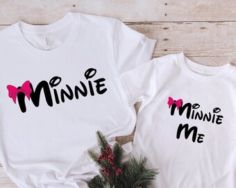 Camiseta Minnie y Minnie Me, linda camiseta Disney, camiseta a juego para mamá e hija, regalo del Día de la Madre, ropa Disneyland, camiseta de moda, personalizada.