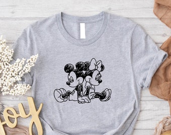 Camiseta vintage do Mickey e da Minnie, desenho do Mickey, desenho da Minnie, Mickey e Minnie vintage, Férias em Família na Disney, Camiseta infantil da Disney, Disneyworld