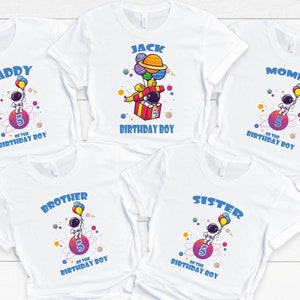 Custom Astronaut Birthday Shirt, Personalized Family Shirts, Birthday Boy Shirt, Birthday Girl Shirt, Family Birthday Party, Family Shirts