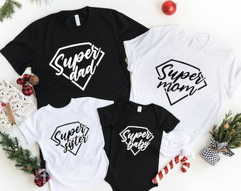 Superhero Family Matching Shirt, Super Dad Shirt, Super Mom- Sister-Baby Shirt, All Family Superhero Shirt, Custom Shirt,Family Matching Tee