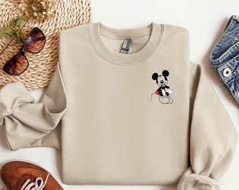 Joli sweat-shirt Mickey Mouse, pull Mickey vintage, sweat-shirt personnalisé, animation personnalisée Mickey, cadeau pour lui, joli cadeau de voyage Disney