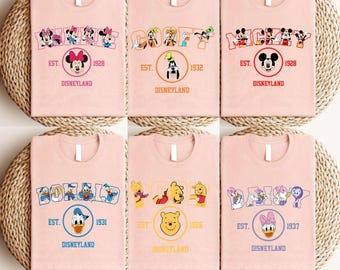 Mickey and Friends Disney Customize All Characters Shirt, Disneyland Family Matching Vacation Tee, Full Characters Mickey Minnie Donald Pooh