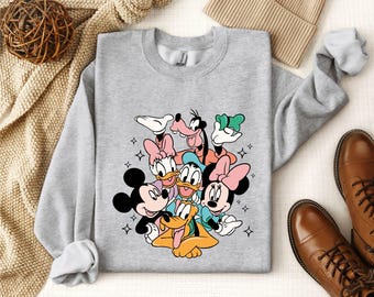 Mickey And Friends Sweatshirt, Disney Trip Sweatshirt,Mickey Friends Sweatshirt Hoodie for Kids Adults Mickey Friends Family Disneyland Gift
