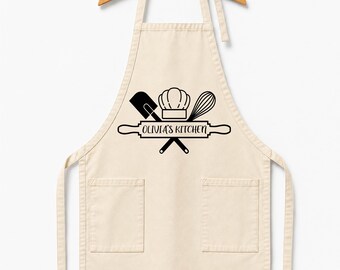 Personalized Baking Lover Apron with Custom Name Cooking Gift, Kitchen Necessities, Ruffle Baking Apron,Kitchen Apron,Chef Cooking Apron