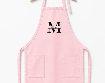 Personalized Initial Aprons, Custom Name Aprons, Housewarming Gift for Married Couples, Personalized Mens Apron, Custom Monogram Cooking